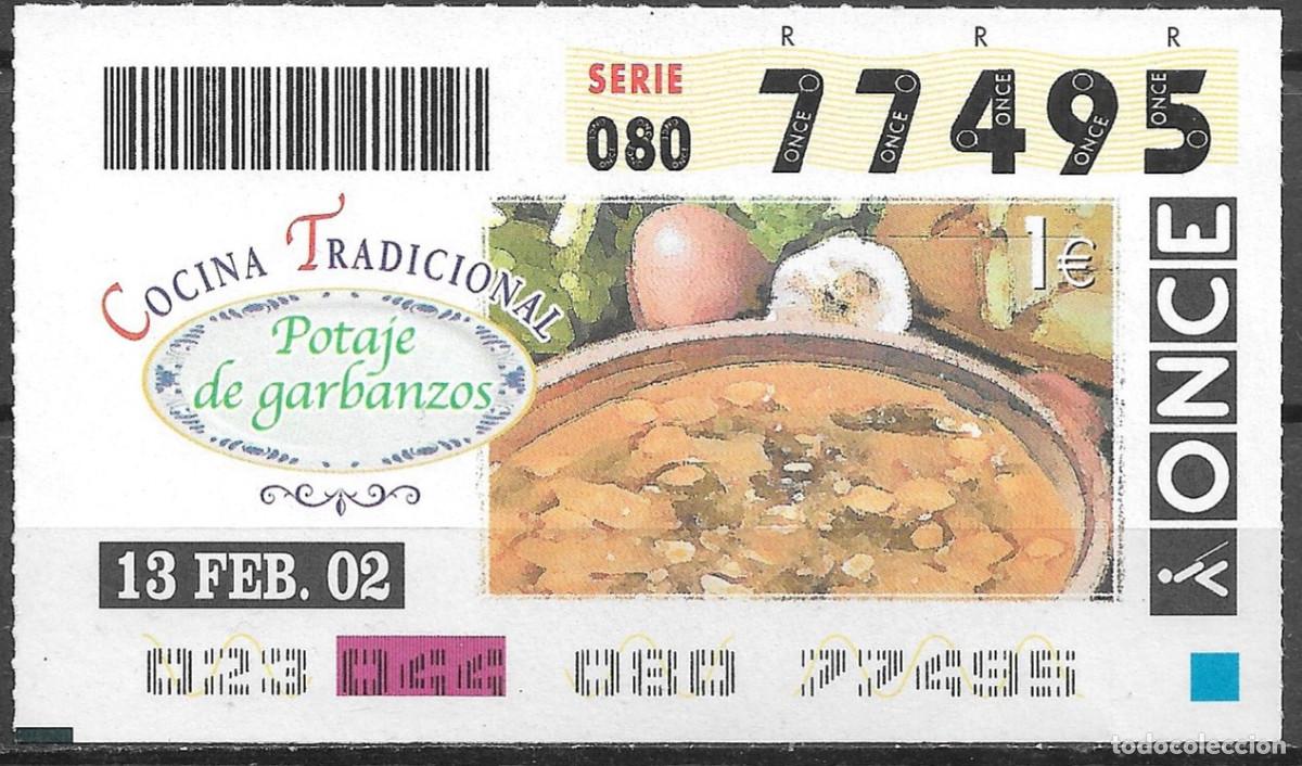 Cupones ONCE: ONCE,COCINA TRADICIONAL,13/02/02. - Foto 1