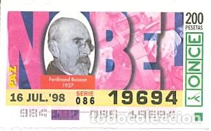 Cupones ONCE: Cup&oacute;n Once 16-07-98. Ferdinad Buisson. 8-980716 - Foto 1