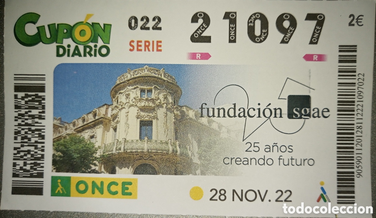 Billets ONCE: CUP&Oacute;N ONCE. 25 A&Ntilde;OS. FUNDACI&Oacute;N SGAE
