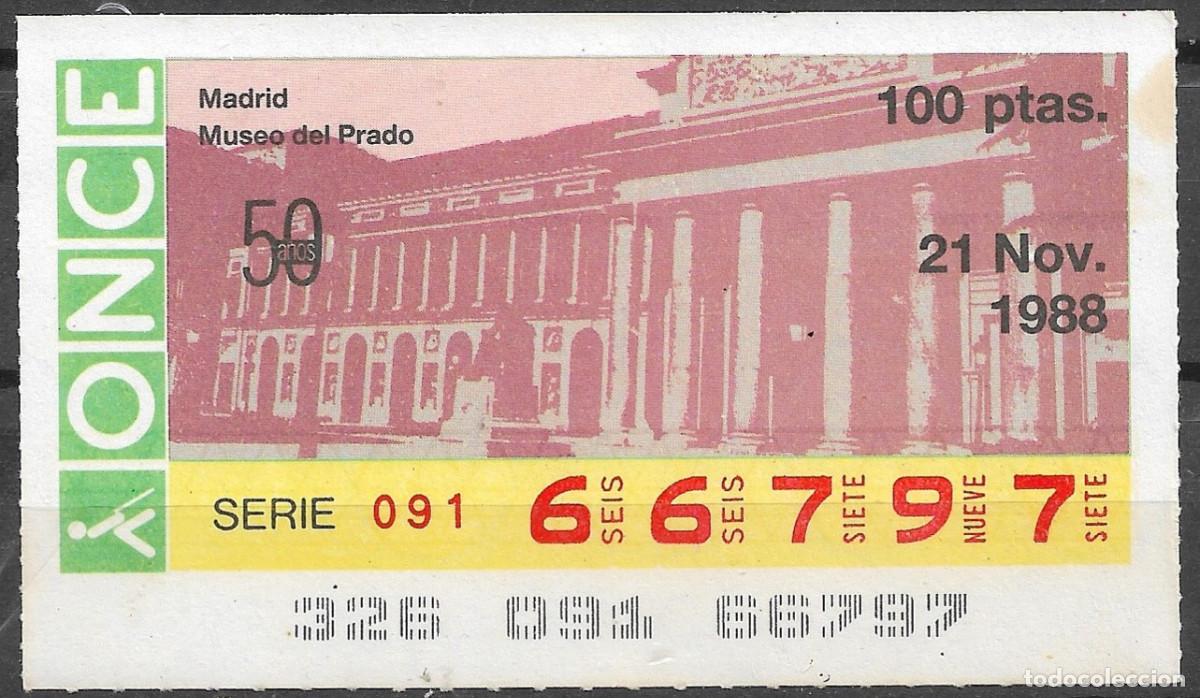Cupones ONCE: ONCE,MADRID,MUSEO DEL PRADO,21/11/1998.