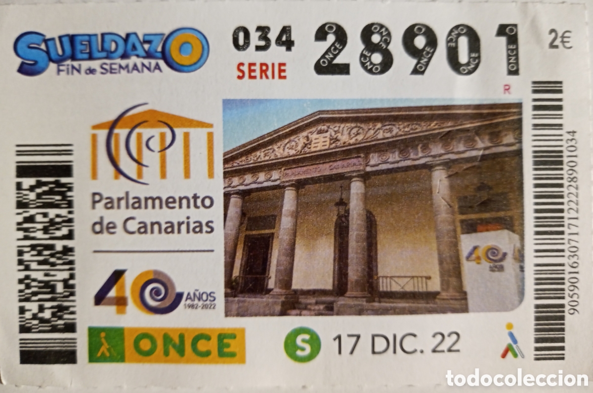 Cupones ONCE: CUP&Oacute;N PARLAMENTO DE CANARIAS - Foto 1