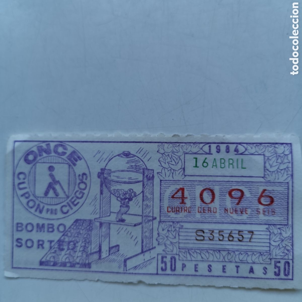 Cupones ONCE: Cup&oacute;n de la once de 1984, 16 de abril. - Foto 1