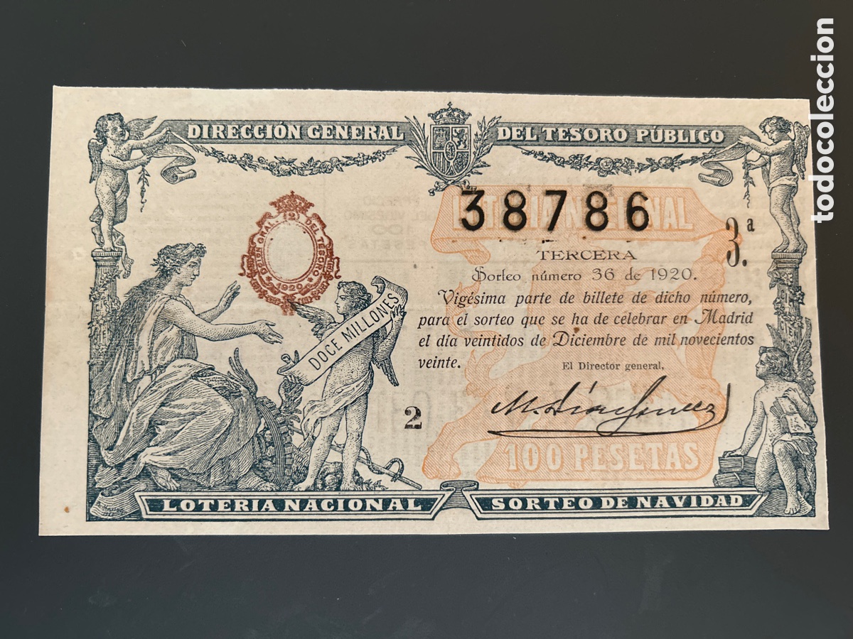 Cupones ONCE: Loteria A&ntilde;o 1920 Sorteo 36 Navidad - Foto 1