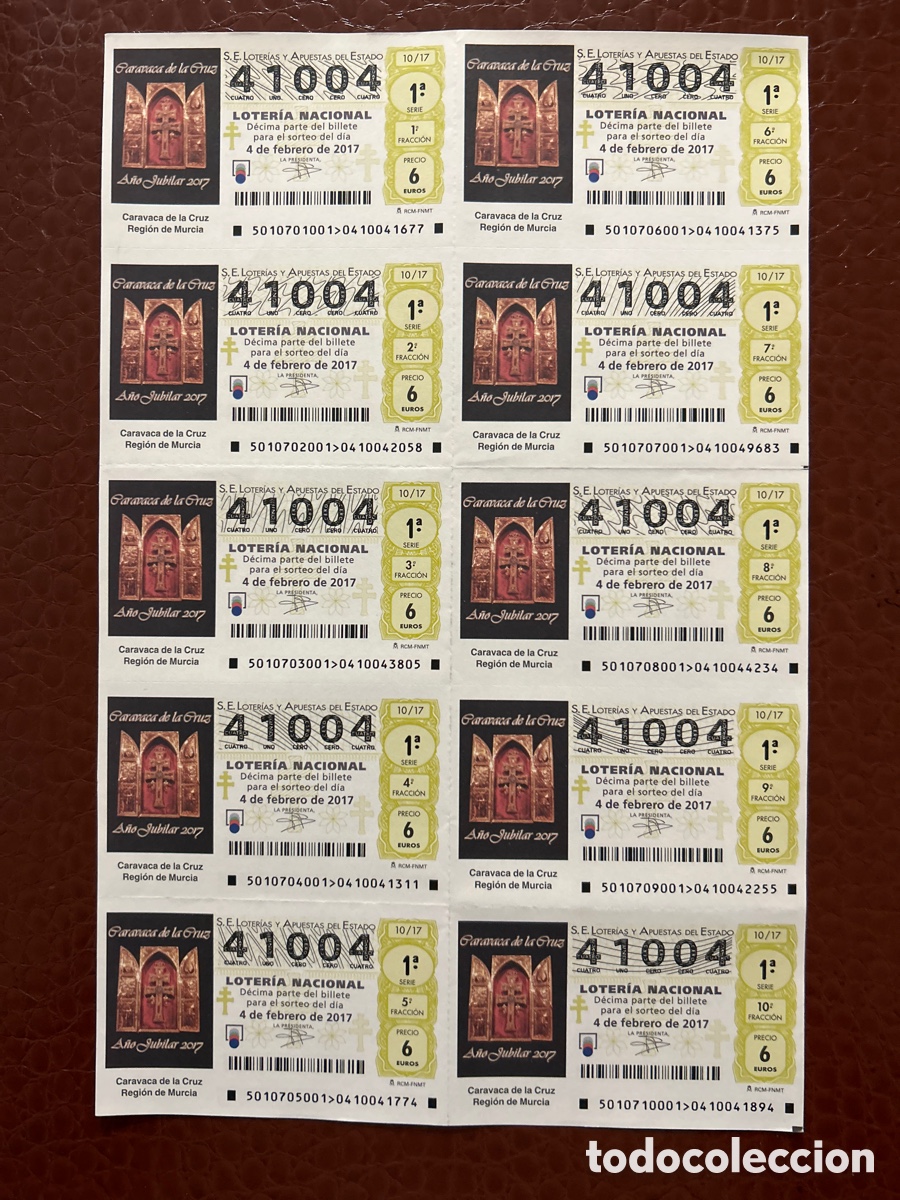 Cupones ONCE: Loteria A&ntilde;o 2017 Sorteo 10 Billete completo - Foto 1