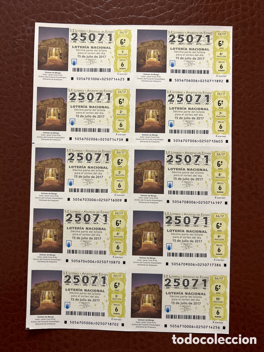 Cupones ONCE: Loteria A&ntilde;o 2017 Sorteo 56 Billete completo - Foto 1