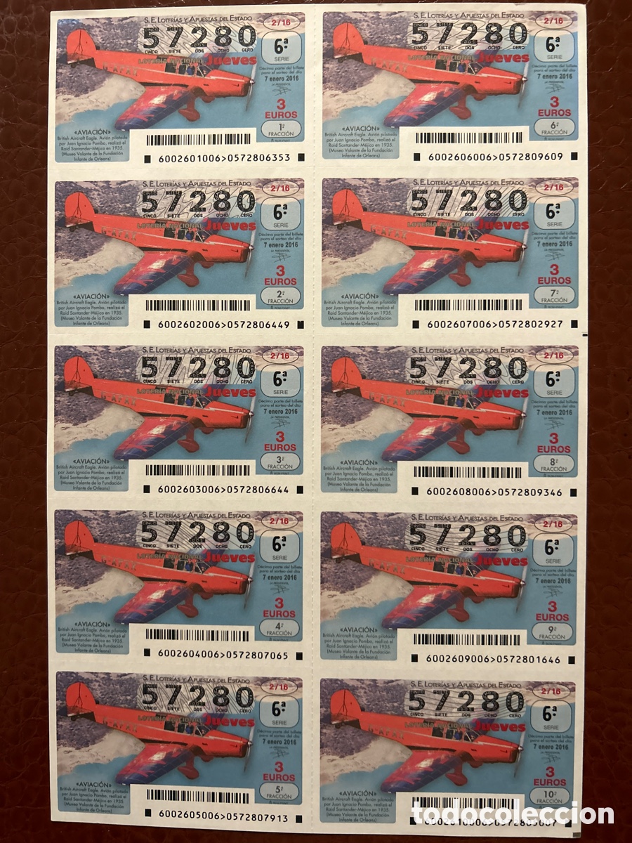 Cupones ONCE: Loteria A&ntilde;o 2016 Sorteo 2 Billete completo - Foto 1