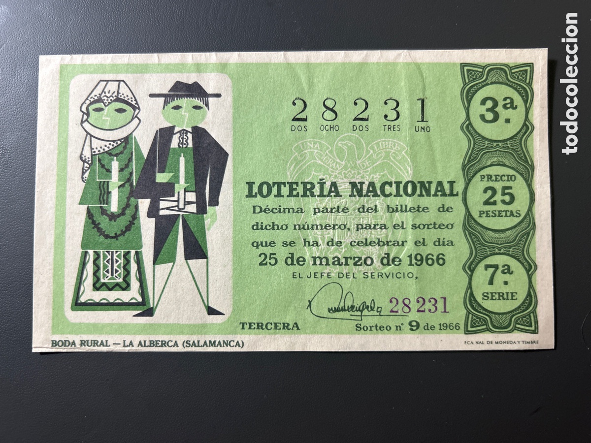 Cupones ONCE: Loteria A&ntilde;o 1966 Sorteo 9 - Foto 1