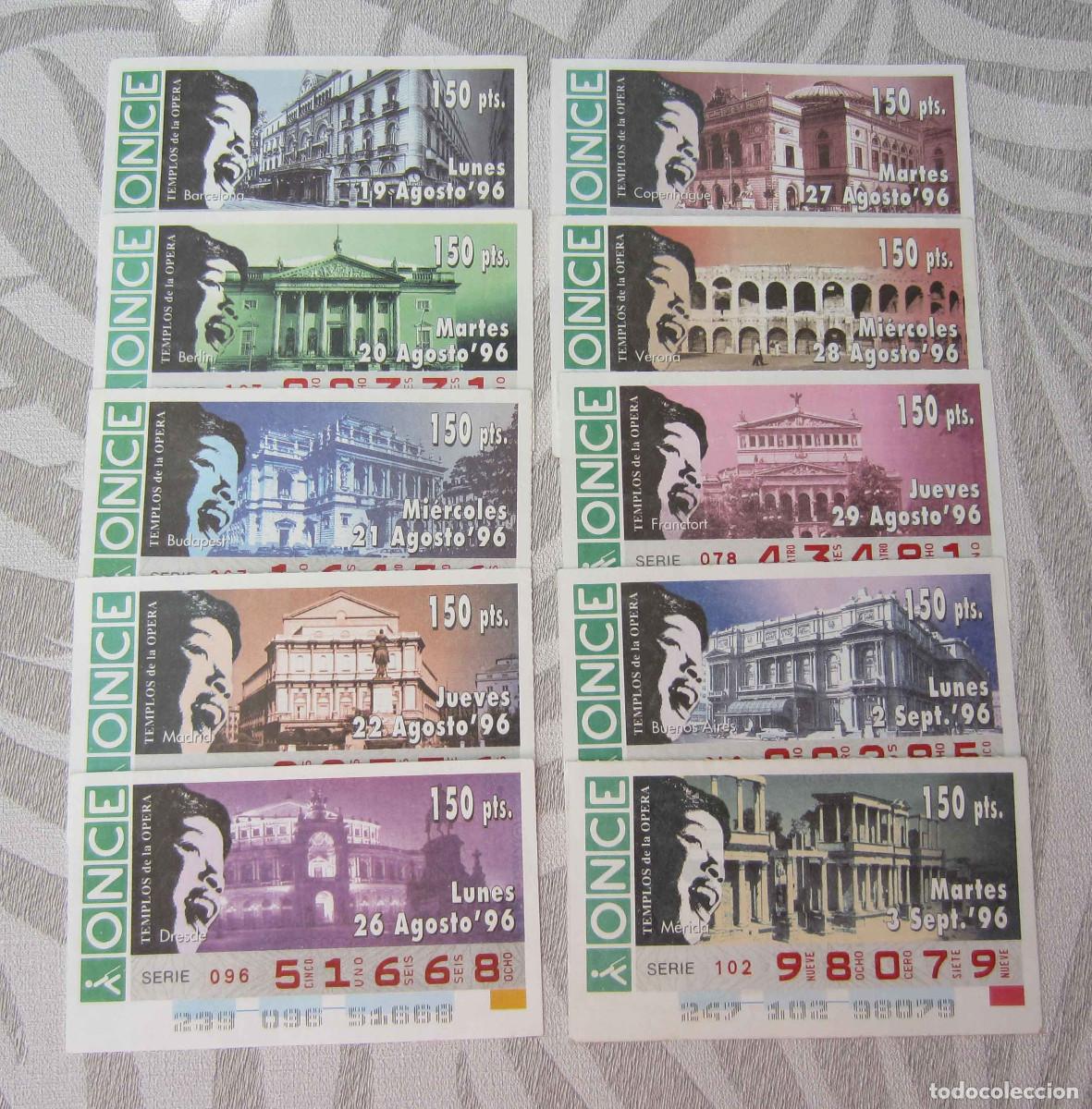 Cupones ONCE: CUPONES ONCE TEMPLOS DE LA OPERA 1996 - Foto 2