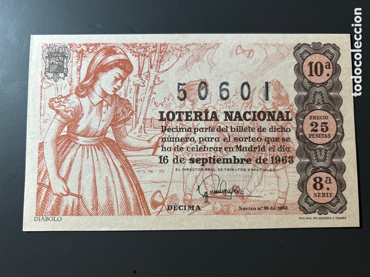 Cupones ONCE: Loteria A&ntilde;o 1963 Sorteo 26 - Foto 1