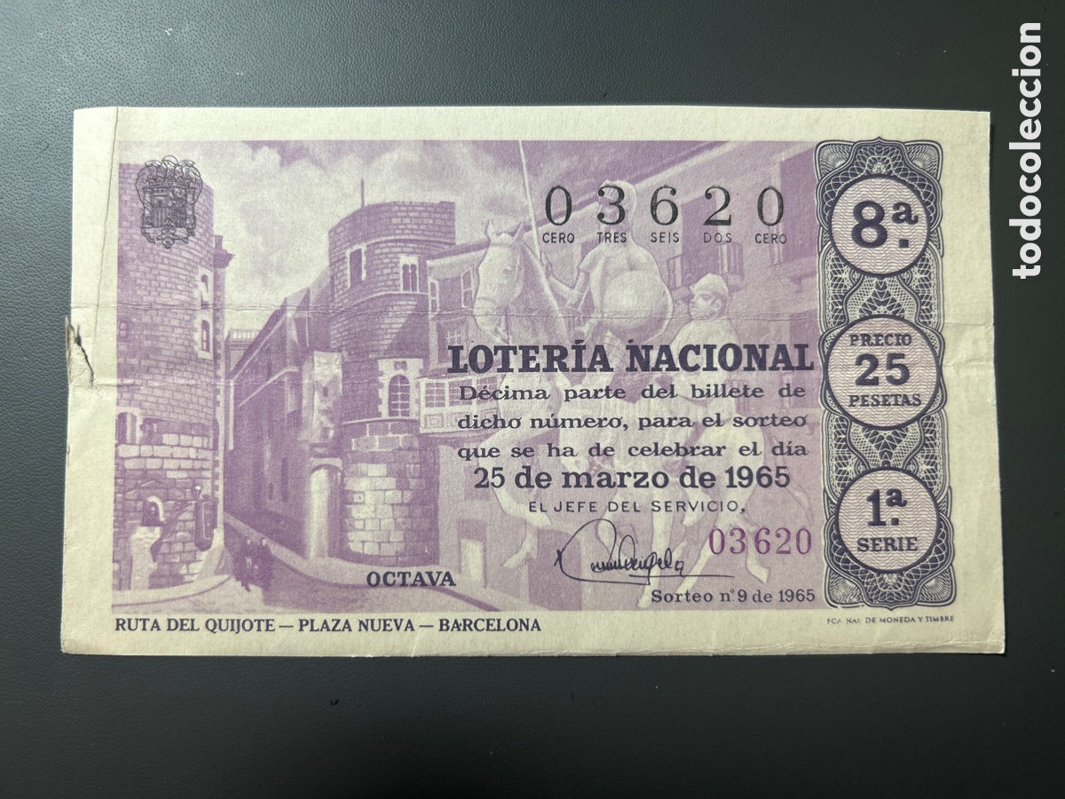 Cupones ONCE: Loteria A&ntilde;o 1965 Sorteo 9 - Foto 1