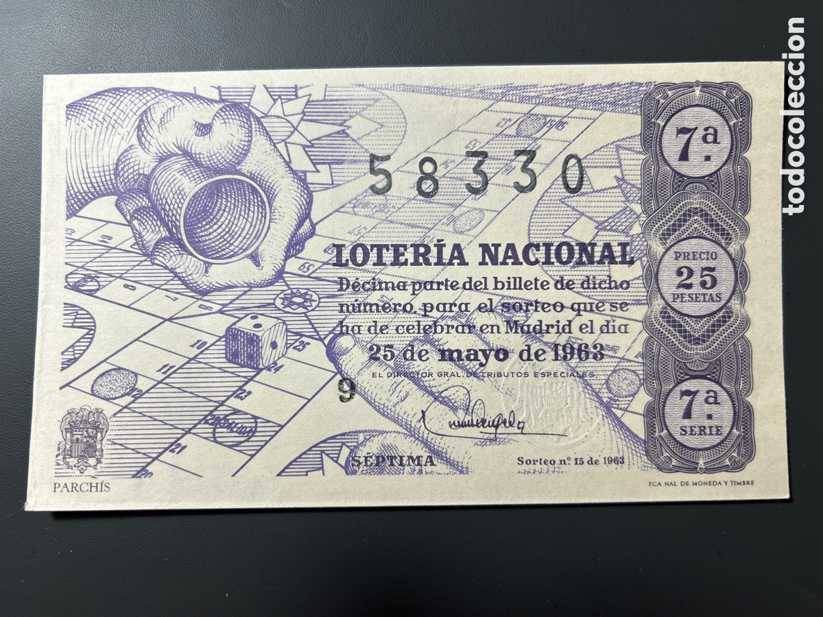 Cupones ONCE: Loteria A&ntilde;o 1963 Sorteo 15 - Foto 1