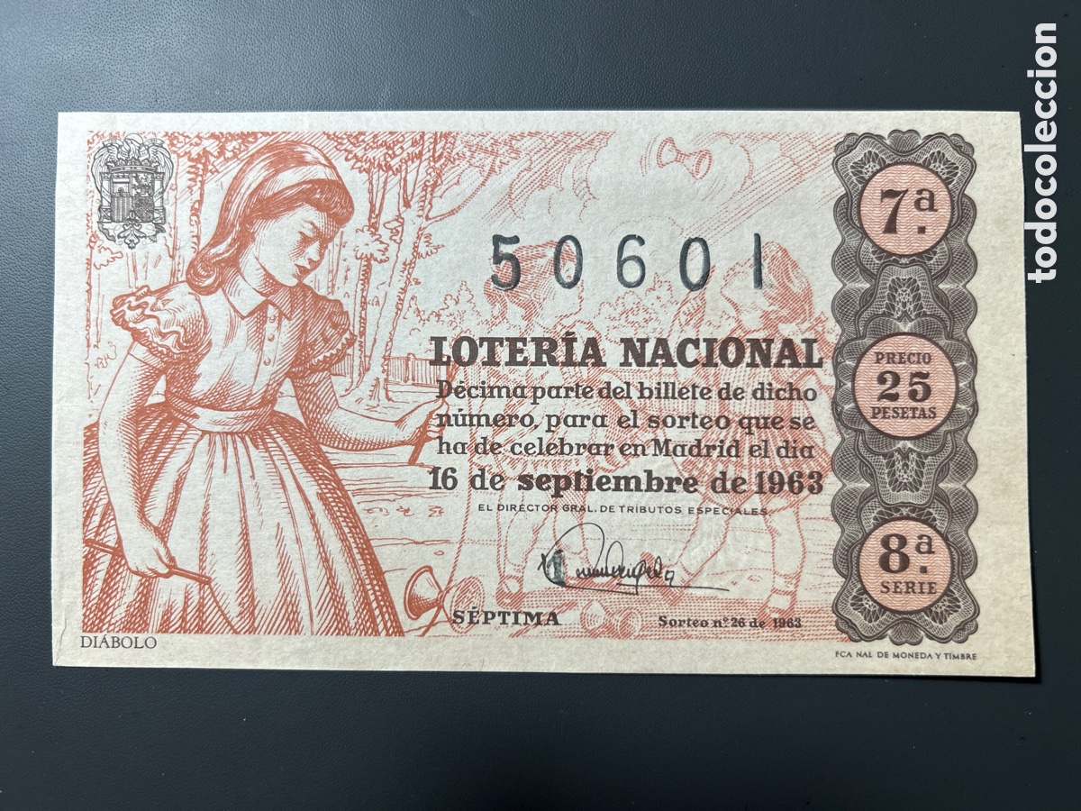 Cupones ONCE: Loteria A&ntilde;o 1963 Sorteo 26 - Foto 1