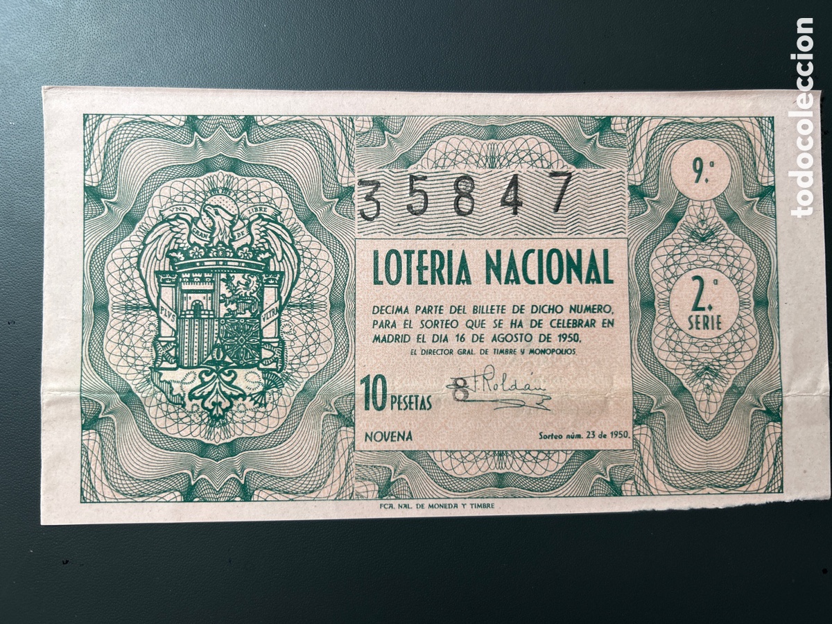 Cupones ONCE: Loteria A&ntilde;o 1950 Sorteo 23 - Foto 1