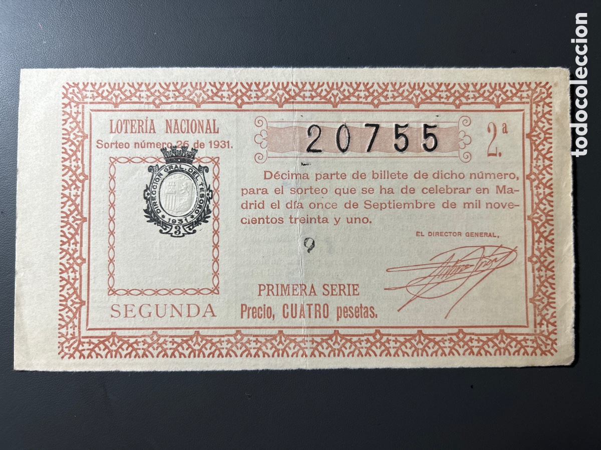 Cupones ONCE: Loteria A&ntilde;o 1931 Sorteo 26 - Foto 1