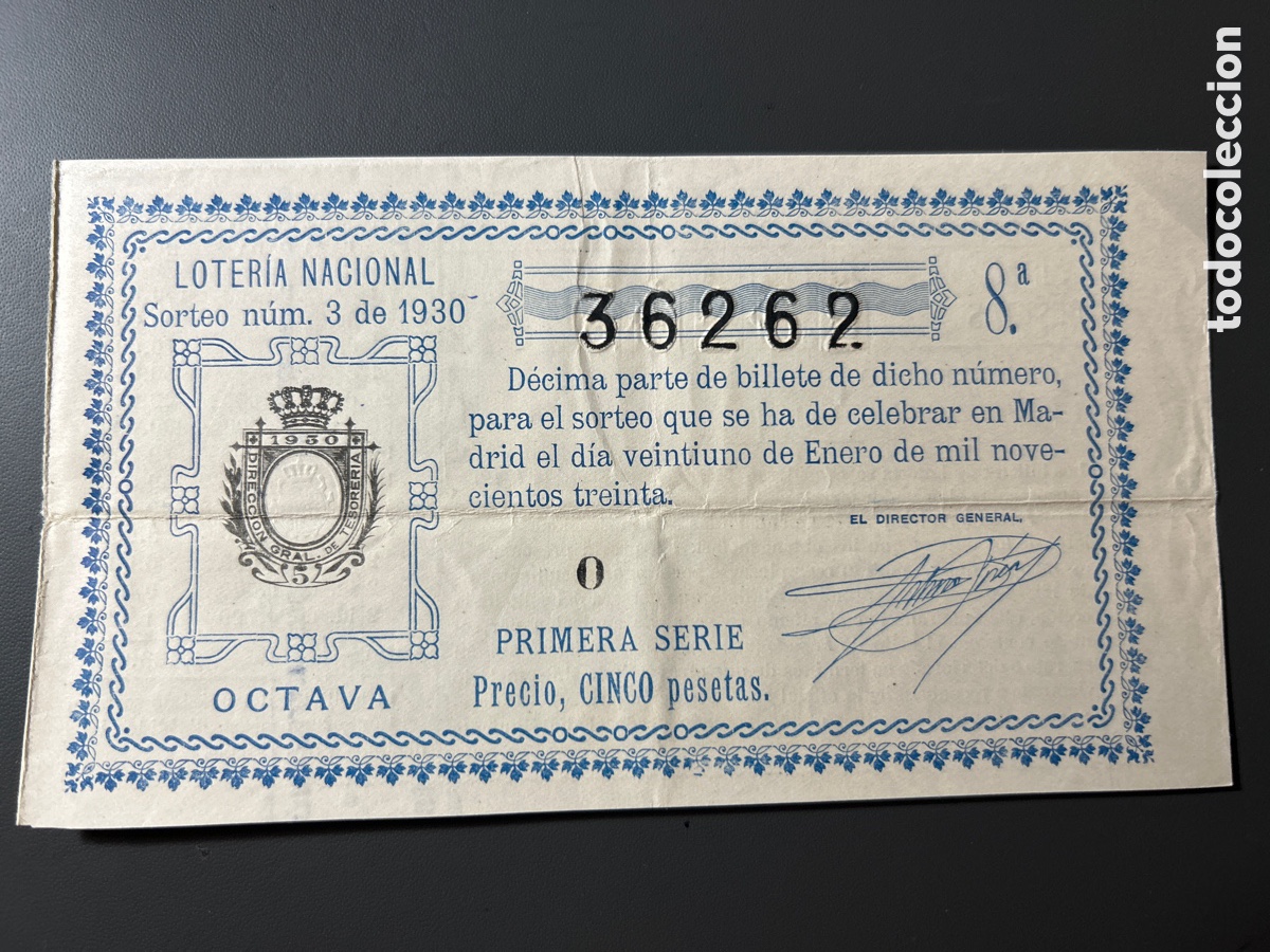 Cupones ONCE: Loteria A&ntilde;o 1930 Sorteo 3 - Foto 1