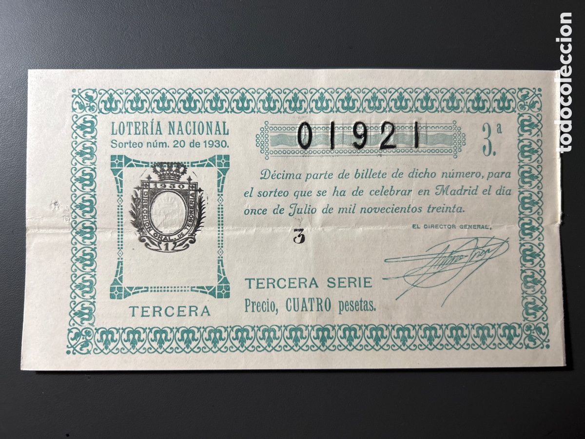 Cupones ONCE: Loteria A&ntilde;o 1930 Sorteo 20 - Foto 1