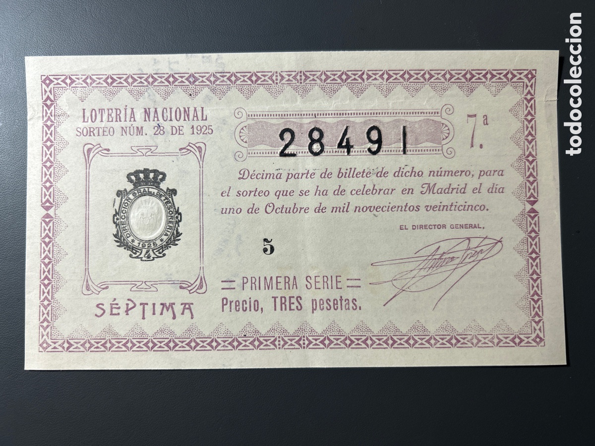 Cupones ONCE: Loteria A&ntilde;o 1925 Sorteo 28 - Foto 1