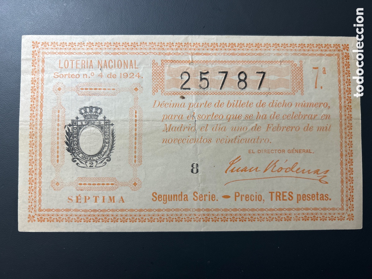 Cupones ONCE: Loteria A&ntilde;o 1924 Sorteo 4 - Foto 1