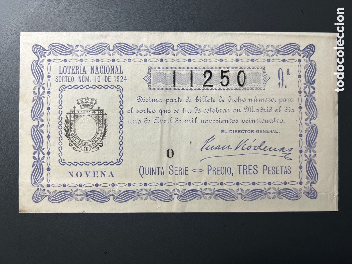 Cupones ONCE: Loteria A&ntilde;o 1924 Sorteo 10 - Foto 1