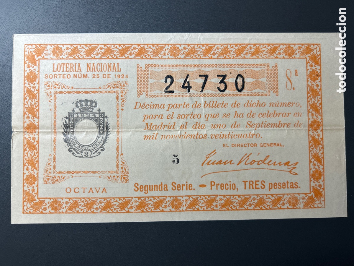 Cupones ONCE: Loteria A&ntilde;o 1924 Sorteo 25 - Foto 1