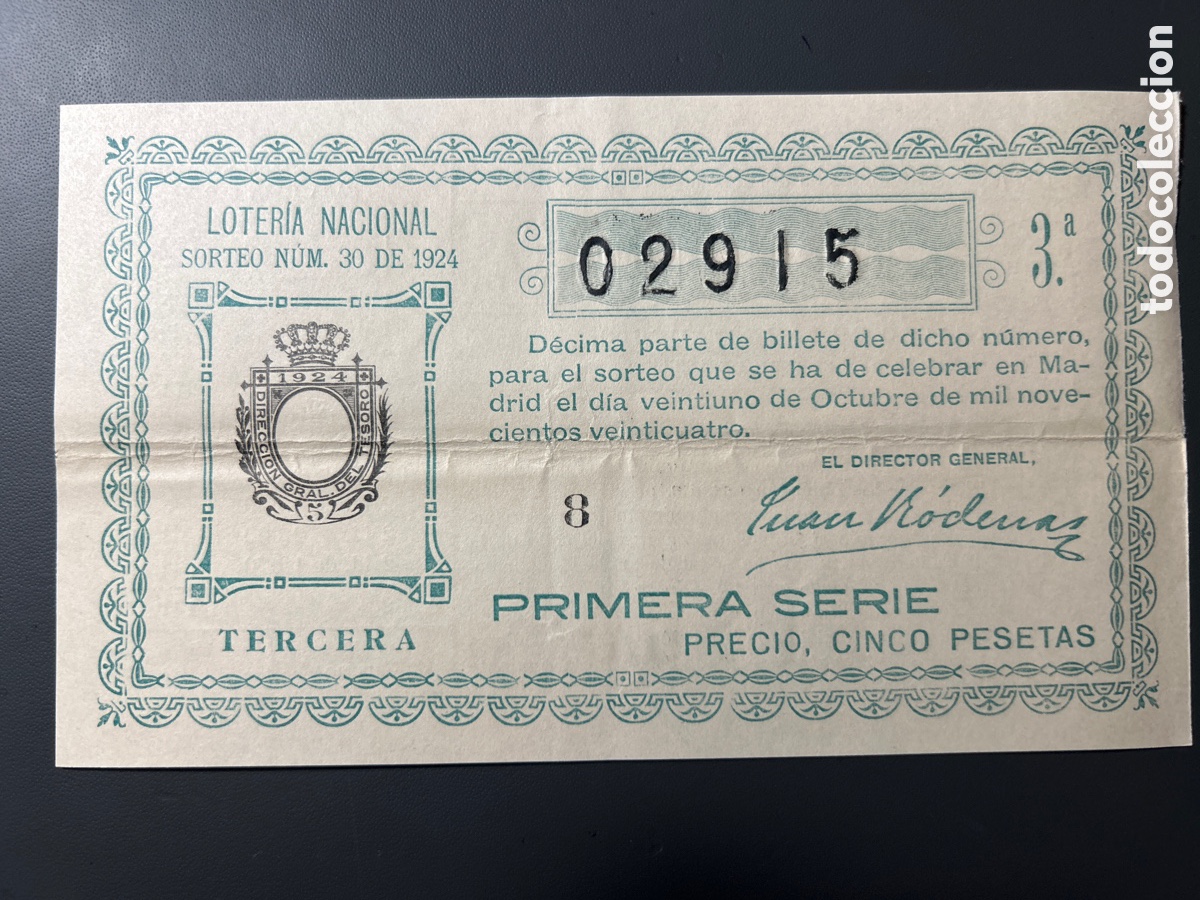 Cupones ONCE: Loteria A&ntilde;o 1924 Sorteo 30 - Foto 1