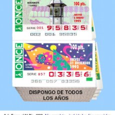 Cupones ONCE: 1992 - CUPONES DE LA ONCE / AÑO COMPLETO INCLUIDO LOS SORTEOS ESPECIALES / BUENA CALIDAD