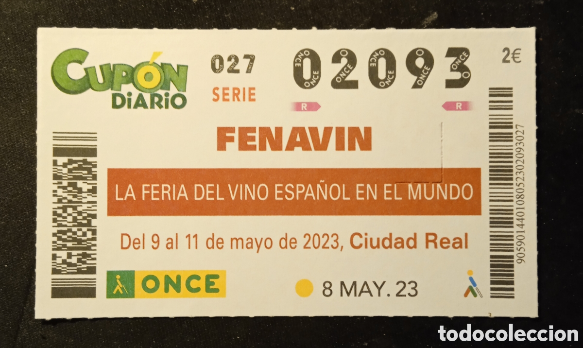 Cupones ONCE: N&deg; 02093 (8/MAYO/2023)-CIUDAD REAL
