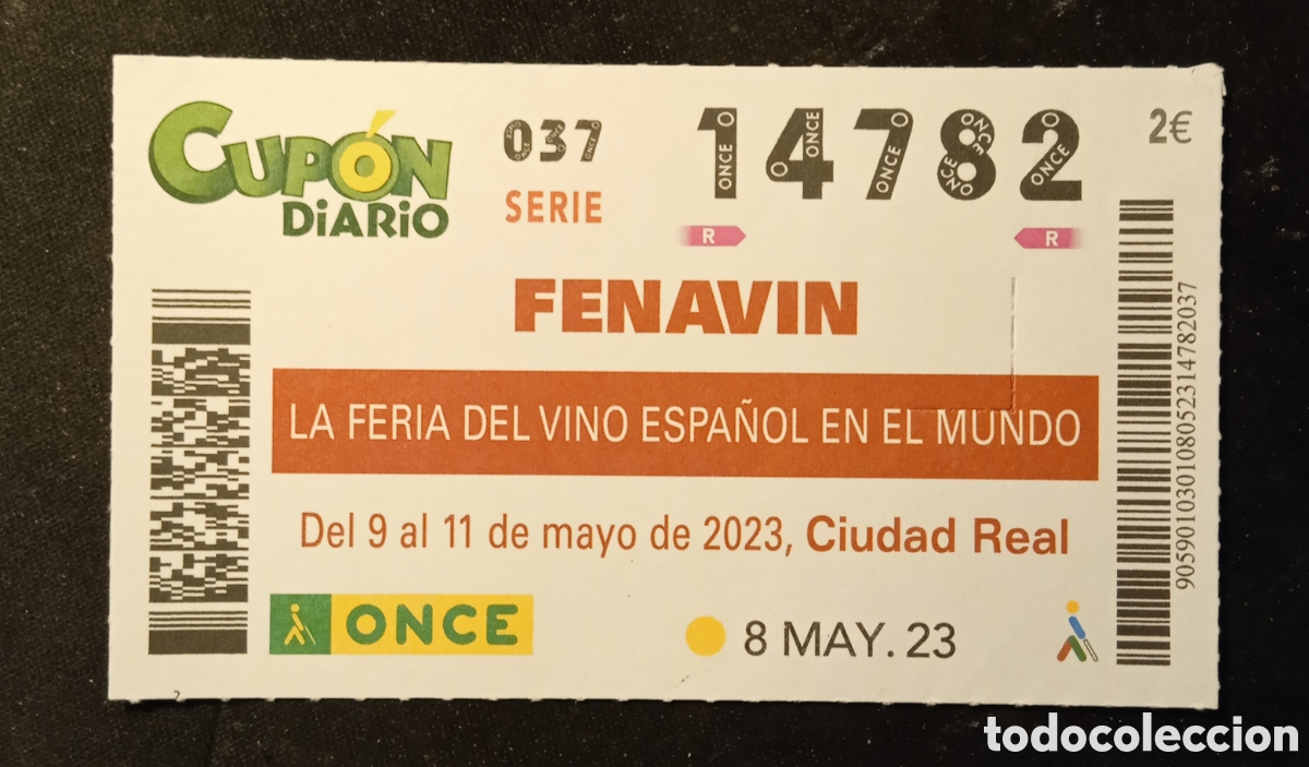 Cupones ONCE: N&deg; 14782 (8/MAYO/2023)-CIUDAD REAL