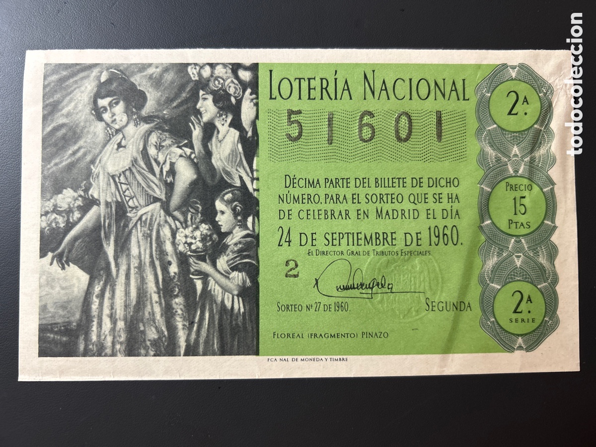 Cupones ONCE: Loteria A&ntilde;o 1960 Sorteo 27 - Foto 1
