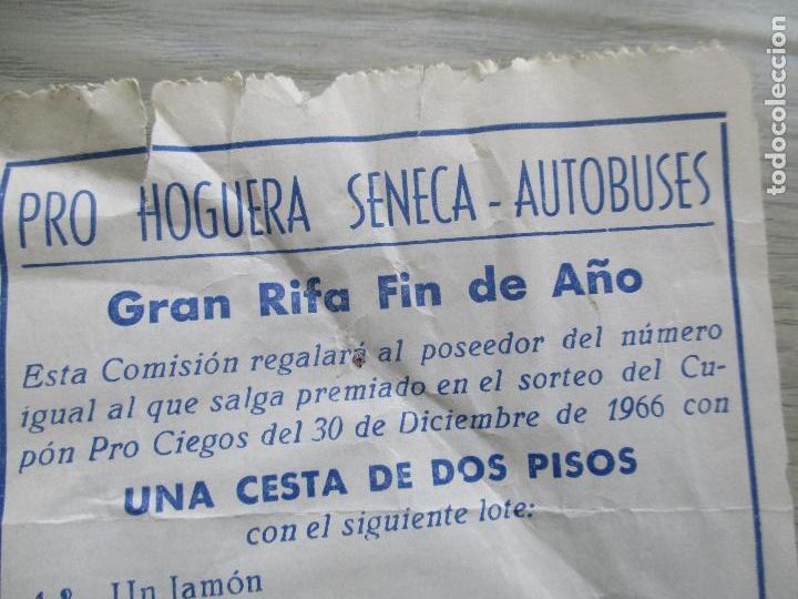 Cupones ONCE: RIFA DE: PRO HOGUERA SENECA AUTOBUSES-1966 - Foto 2