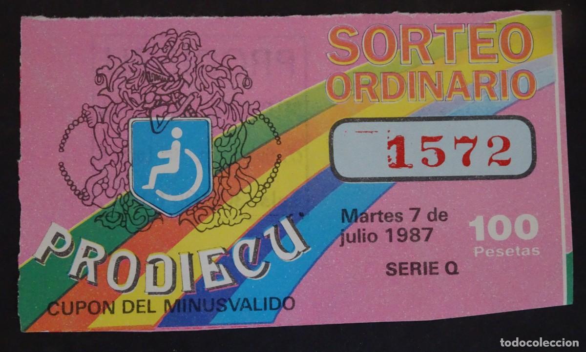 Cupones ONCE: CUP&Oacute;N DEL MINUSV&Aacute;LIDO 1987, VER FOTOS