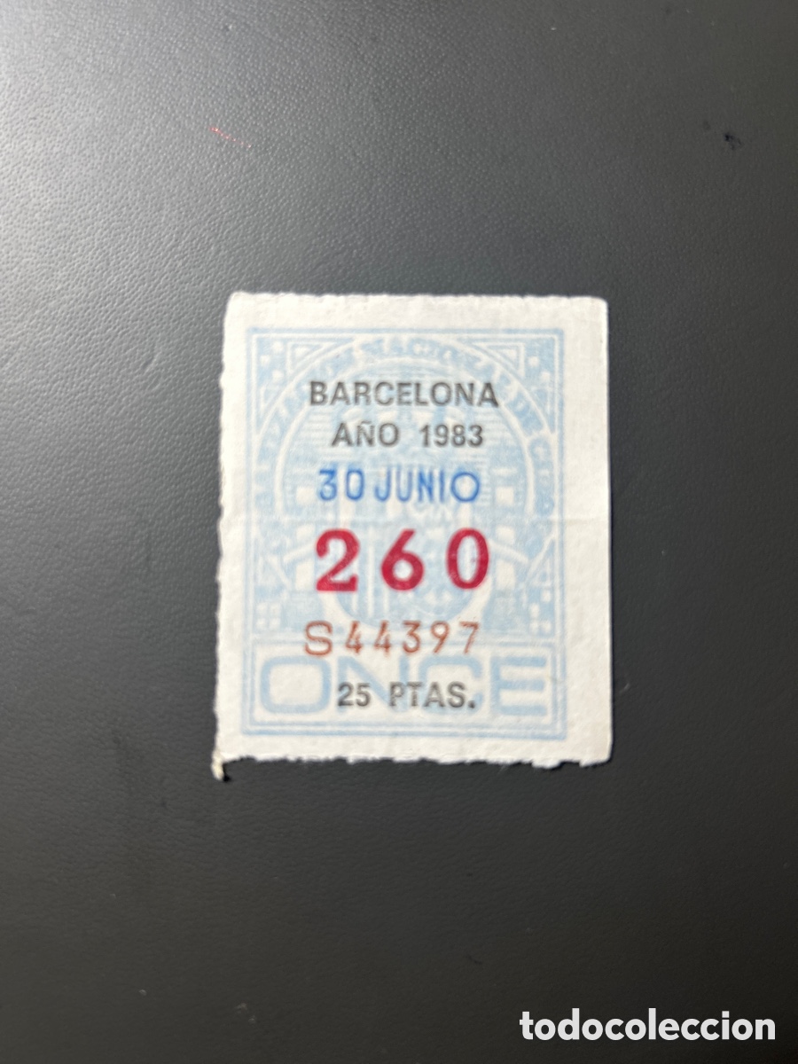ONCE Coupons: Loteria Cupon once A&ntilde;o 1983 Barcelona Sorteo 30 Junio