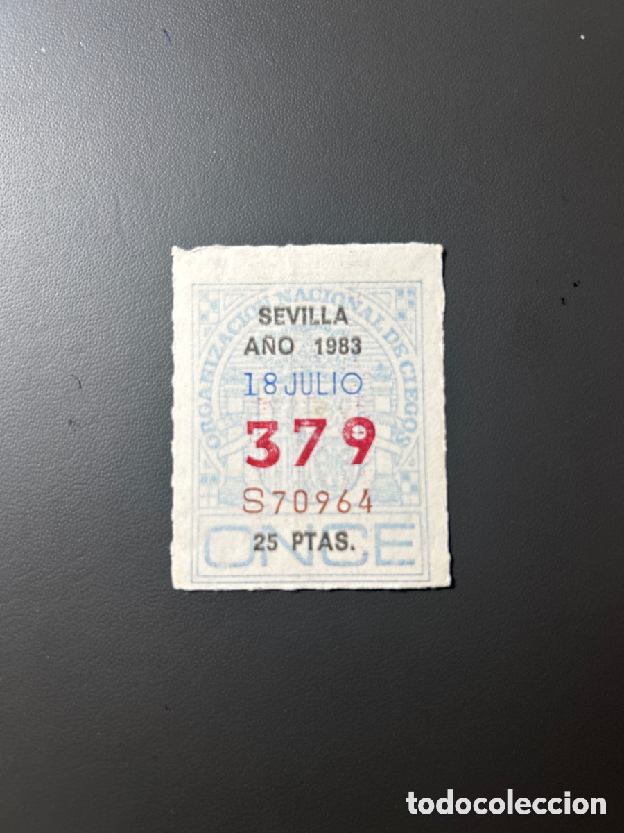 ONCE Coupons: Loteria Cupon once A&ntilde;o 1983 Sevilla 18 Julio