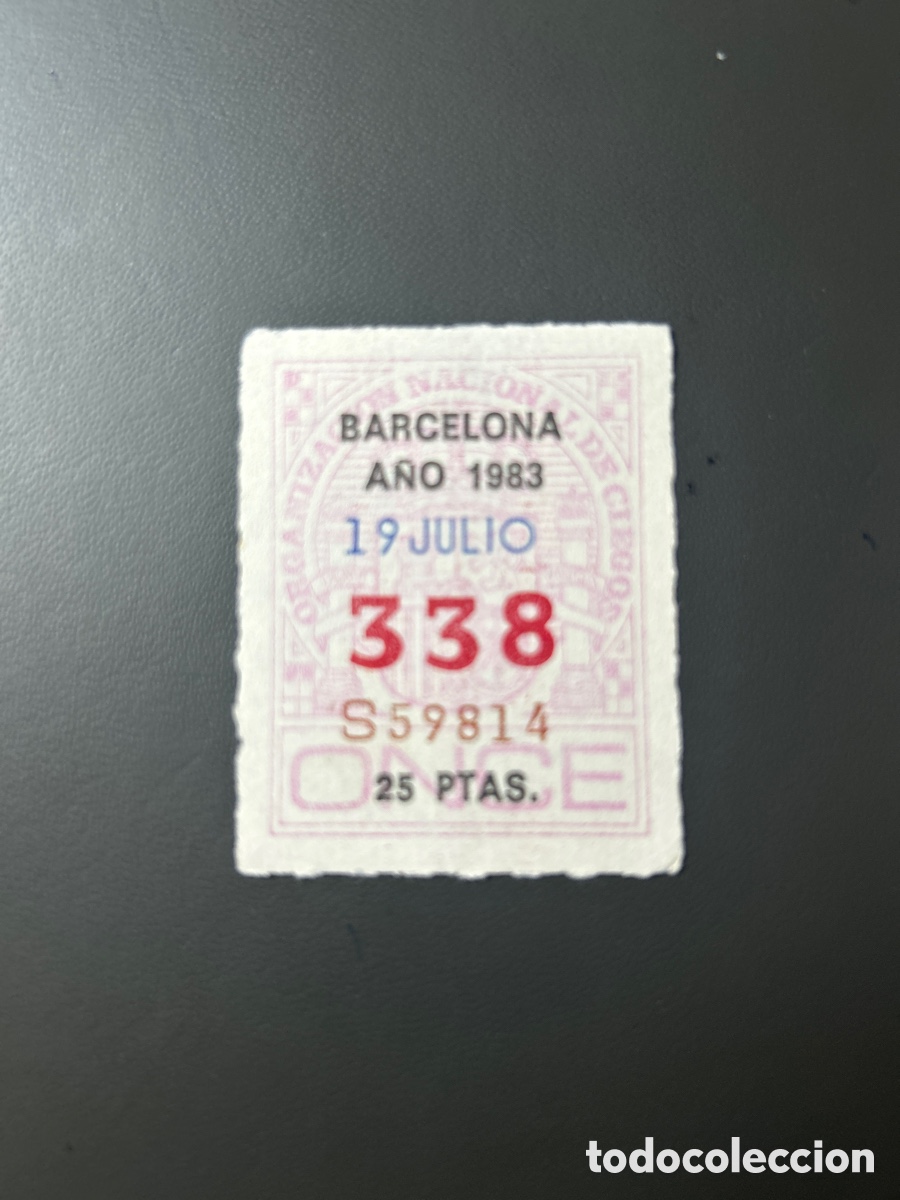ONCE Coupons: Loteria Cupon once A&ntilde;o 1983 Barcelona 19 Julio