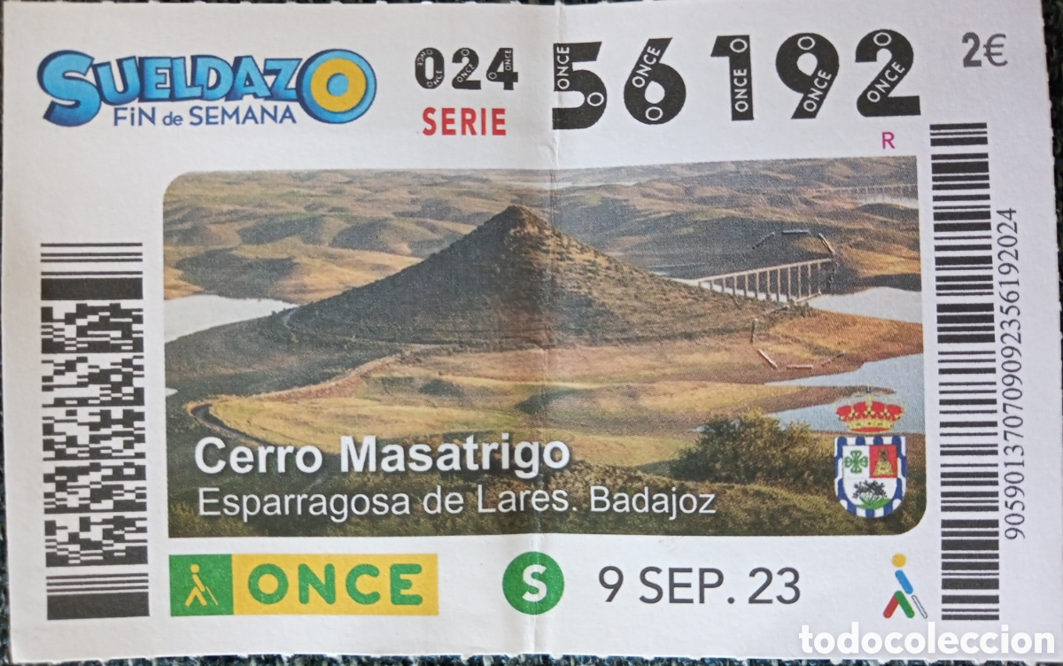 Billets ONCE: CUP&Oacute;N ONCE. CERRO MASATRIGO. ESP&Aacute;RRAGOSA DE LARES. BADAJOZ