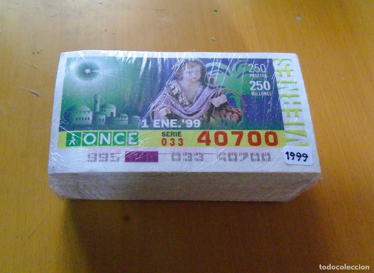 Cupones ONCE: CUP&Oacute;N ONCE . A&Ntilde;O COMPLETO 1999 . TERMINADO EN CERO - Foto 1