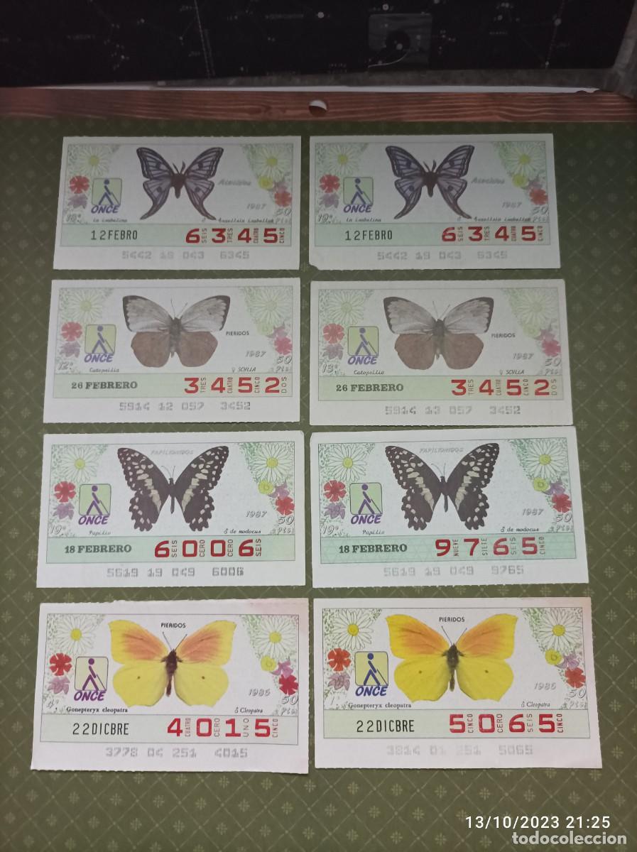 Cupones ONCE: Cupones ONCE. Mariposas 1986. - Foto 1
