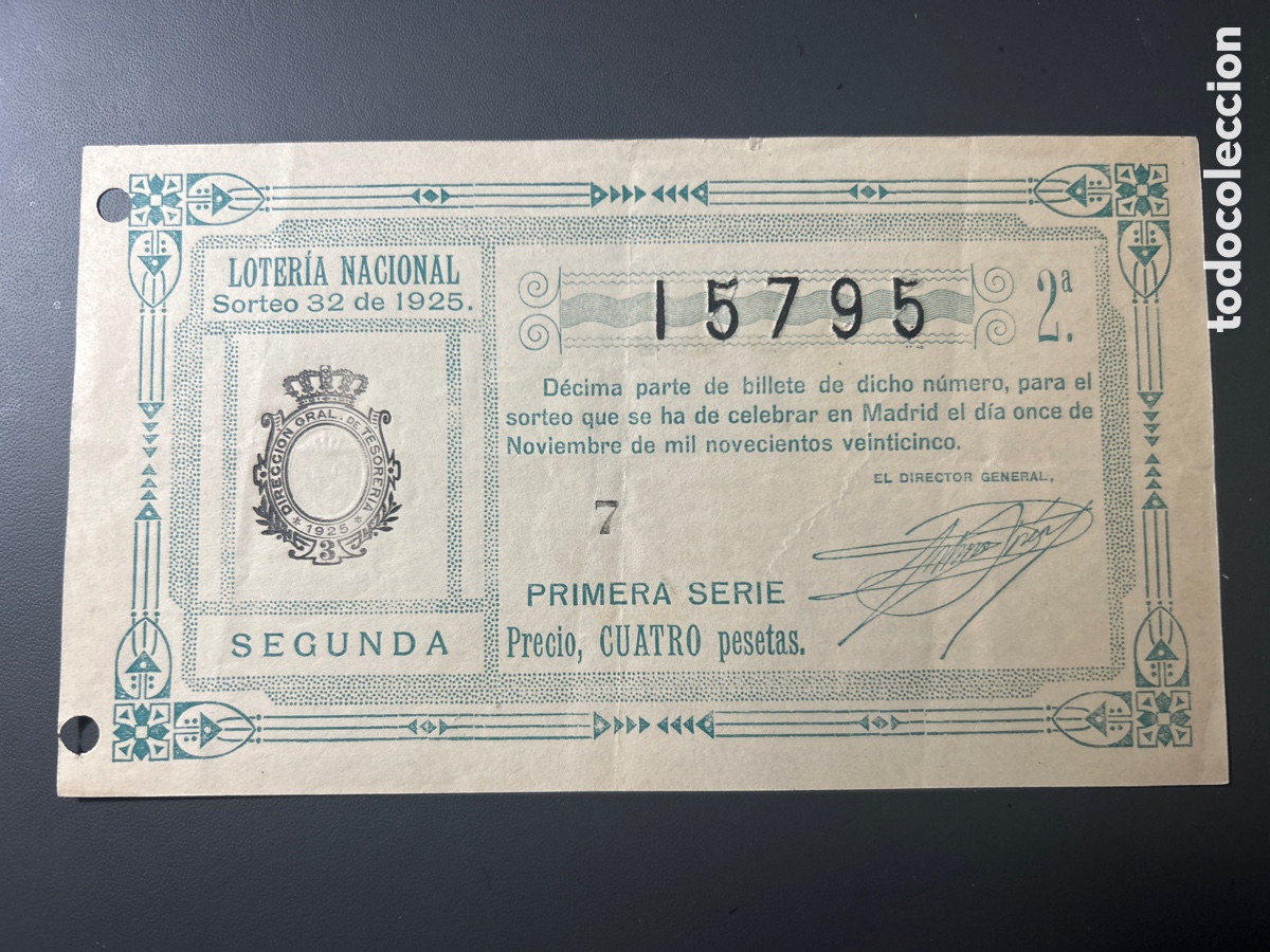 Cupones ONCE: Loteria A&ntilde;o 1925 Sorteo 32 - Foto 1
