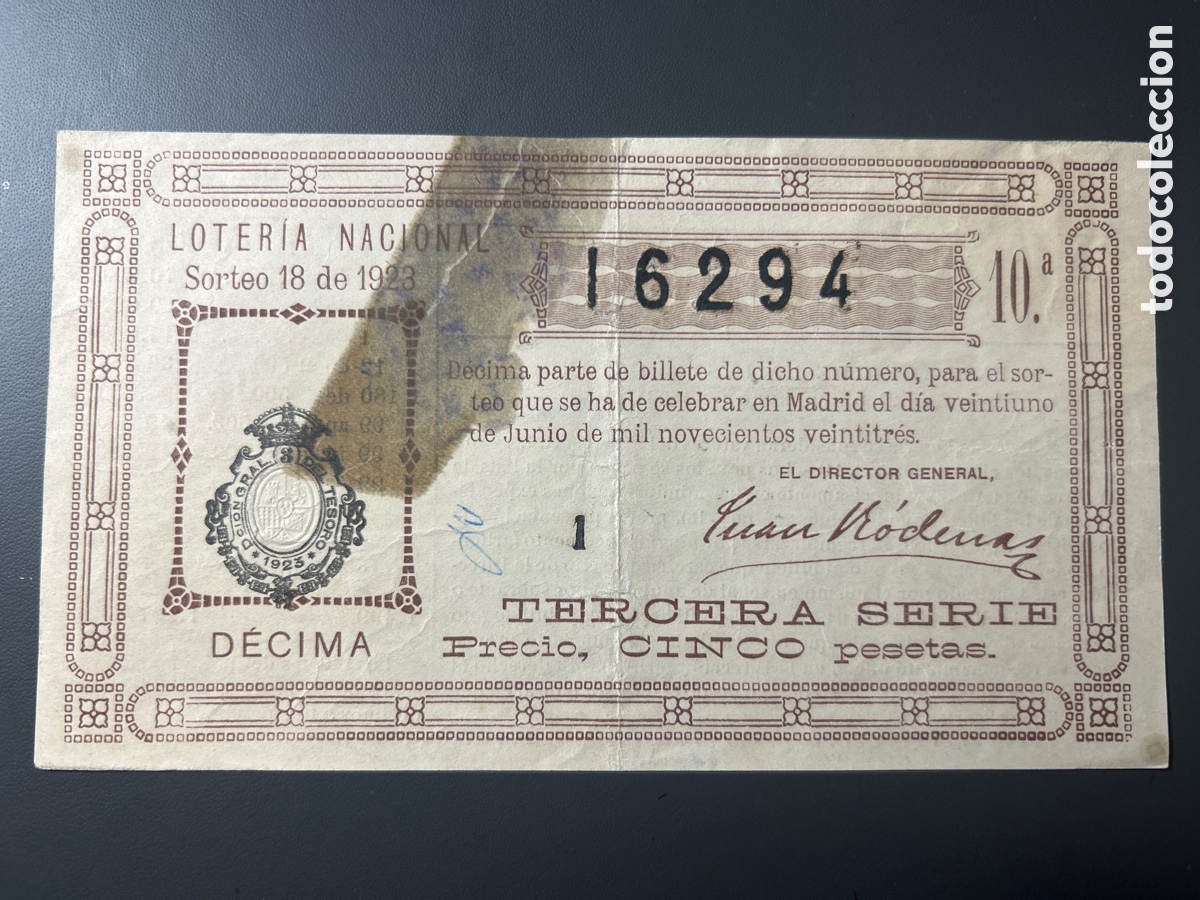Cupones ONCE: Loteria A&ntilde;o 1923 Sorteo 18 - Foto 1