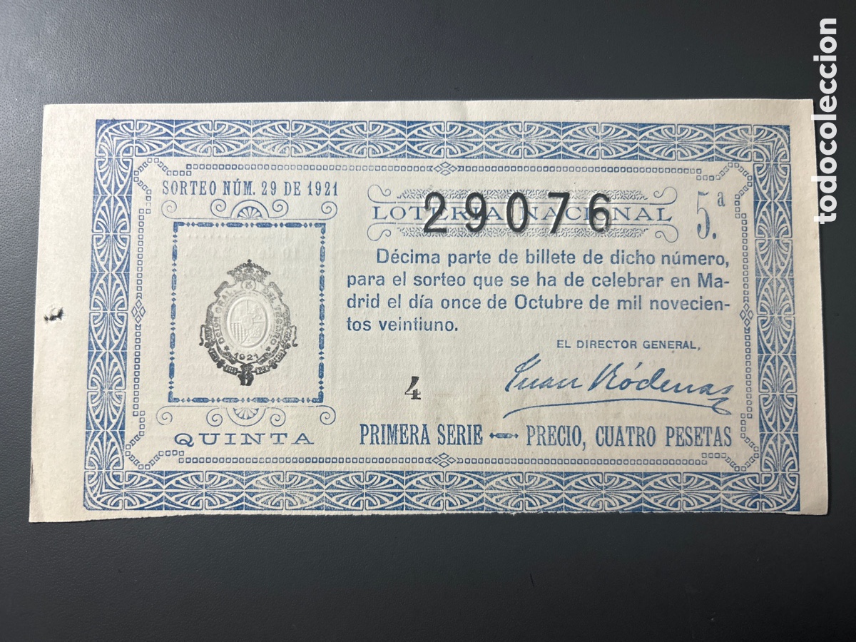 Cupones ONCE: Loteria A&ntilde;o 1921 Sorteo 29 - Foto 1