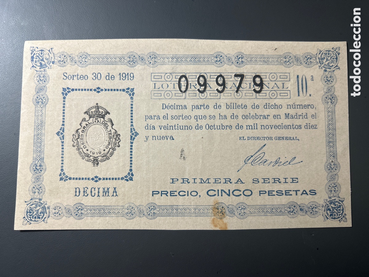 Cupones ONCE: Loteria A&ntilde;o 1919 Sorteo 30 - Foto 1