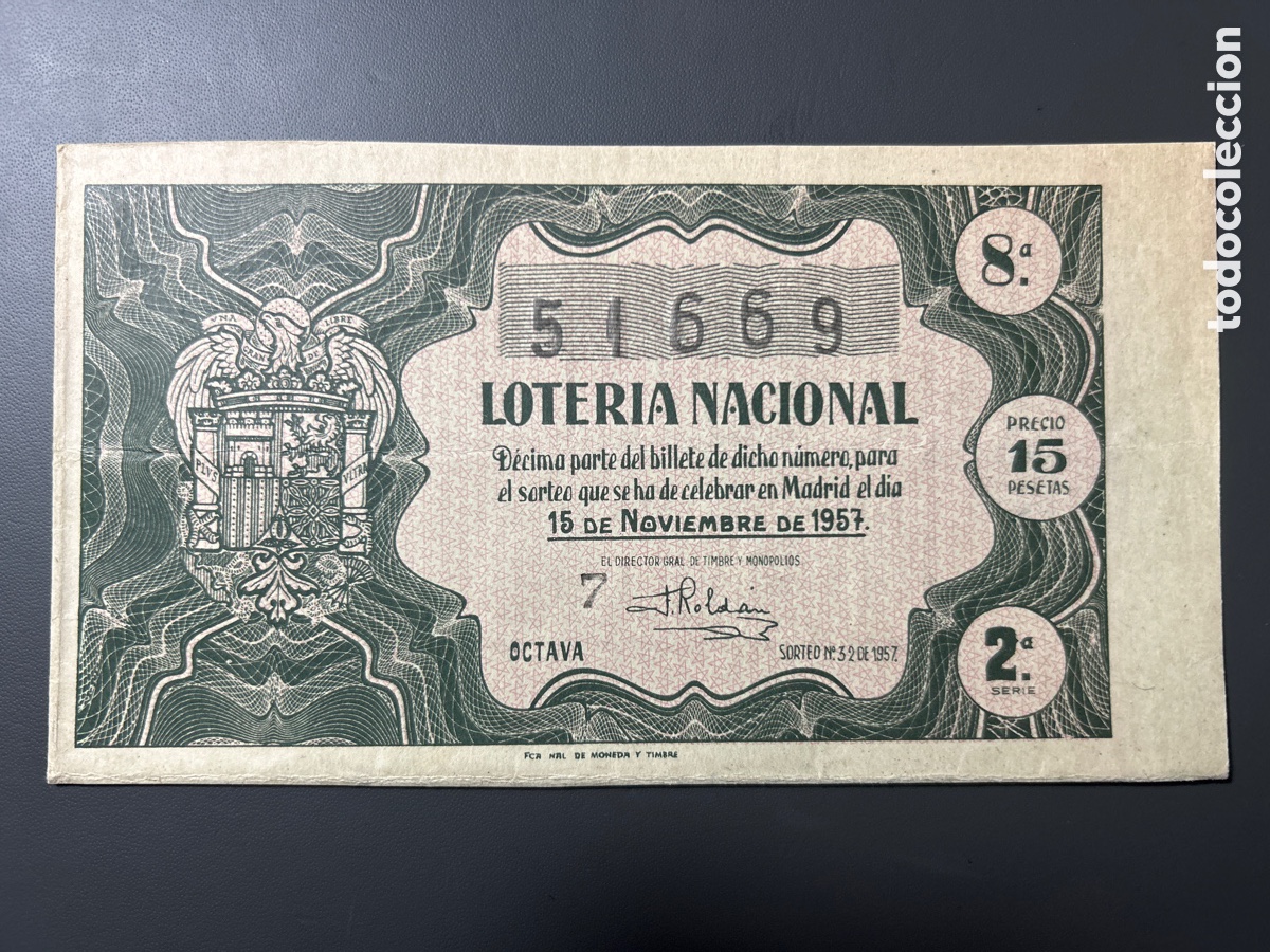 Cupones ONCE: Loteria A&ntilde;o 1957 Sorteo 32 - Foto 1