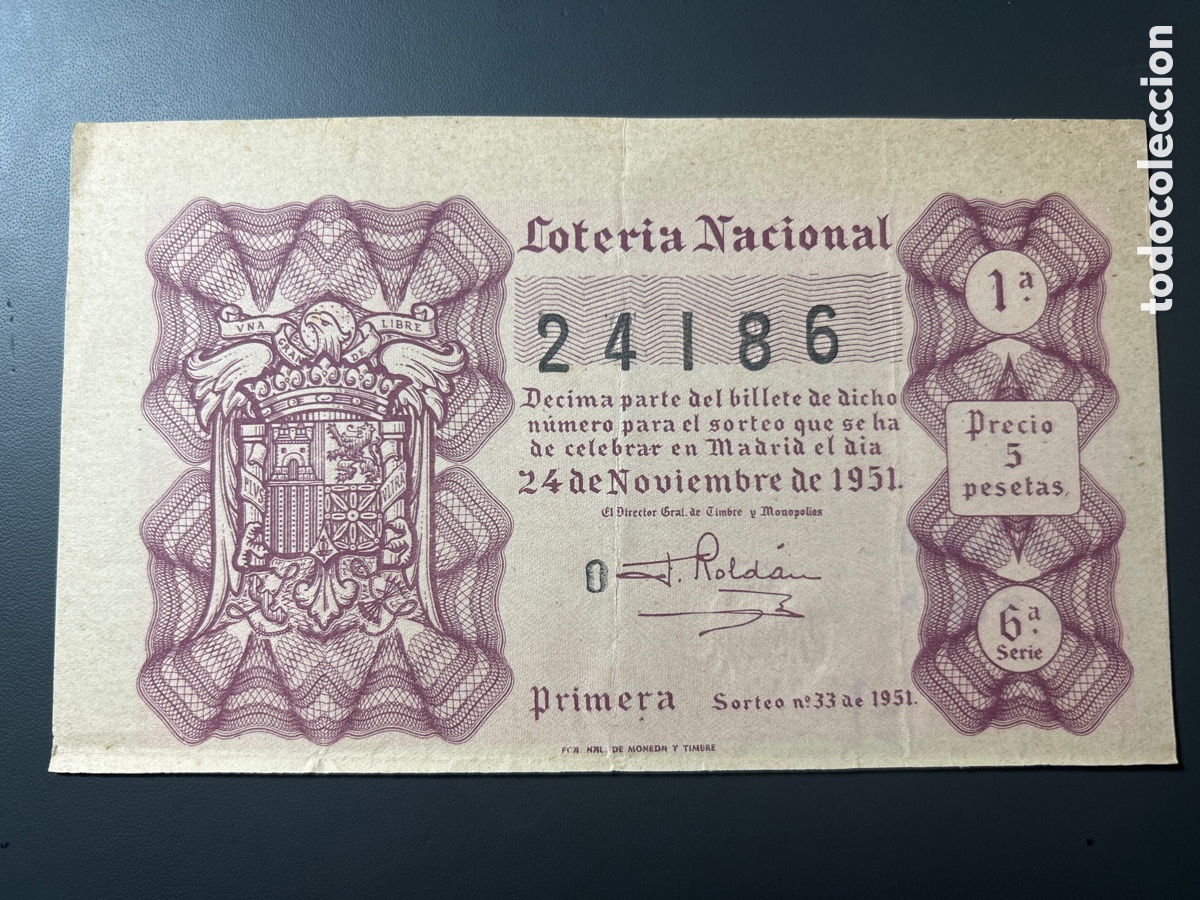 Cupones ONCE: Loteria A&ntilde;o 1951 Sorteo 33 - Foto 1