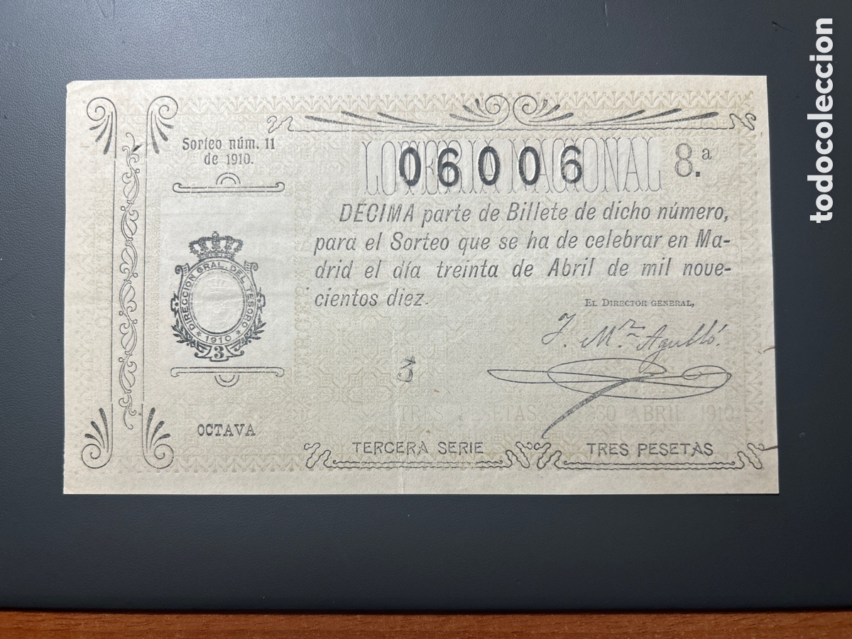 Cupones ONCE: Loteria A&ntilde;o 1910 Sorteo 11 - Foto 1