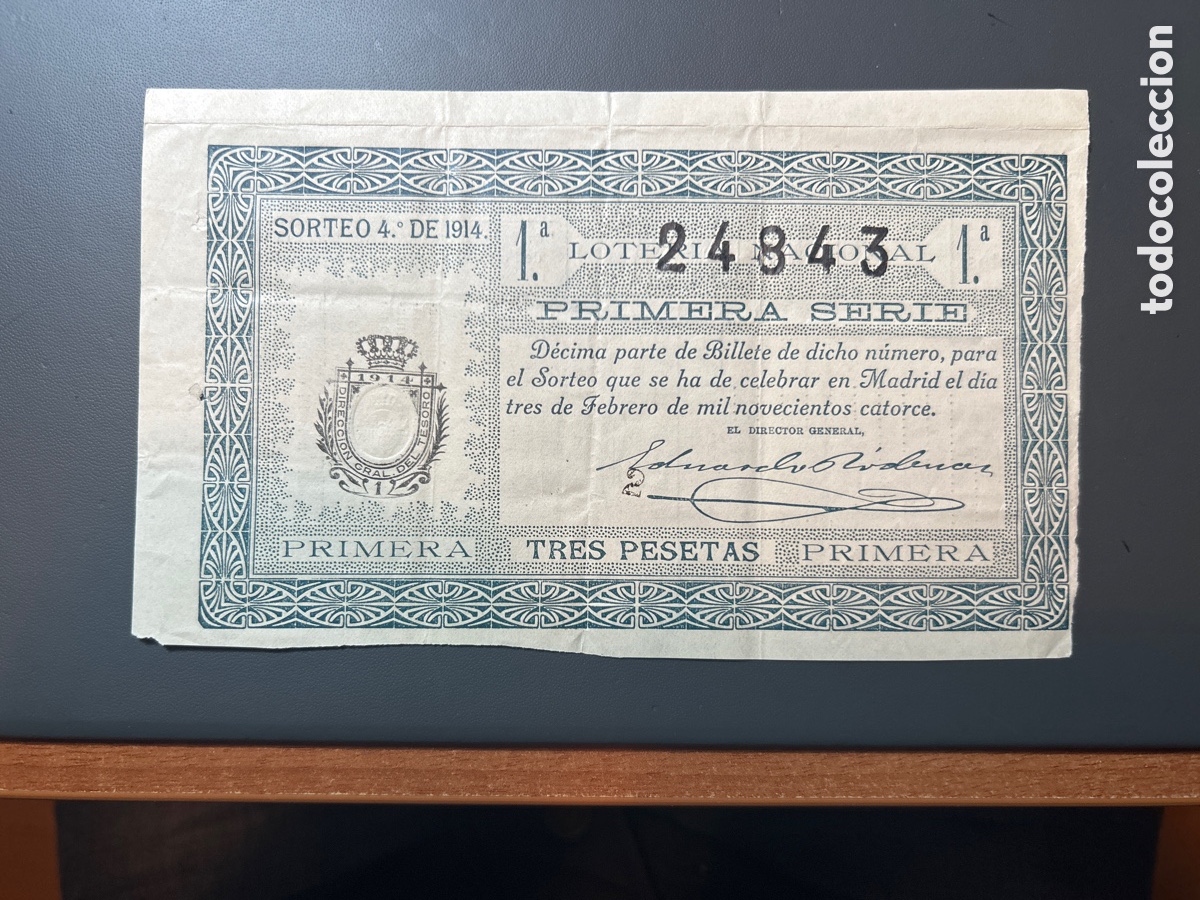 Cupones ONCE: Loteria A&ntilde;o 1914 Sorteo 4 - Foto 1