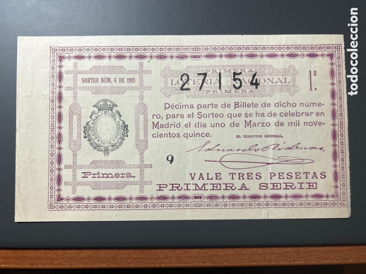 Cupones ONCE: Loteria A&ntilde;o 1915 Sorteo 6 - Foto 1