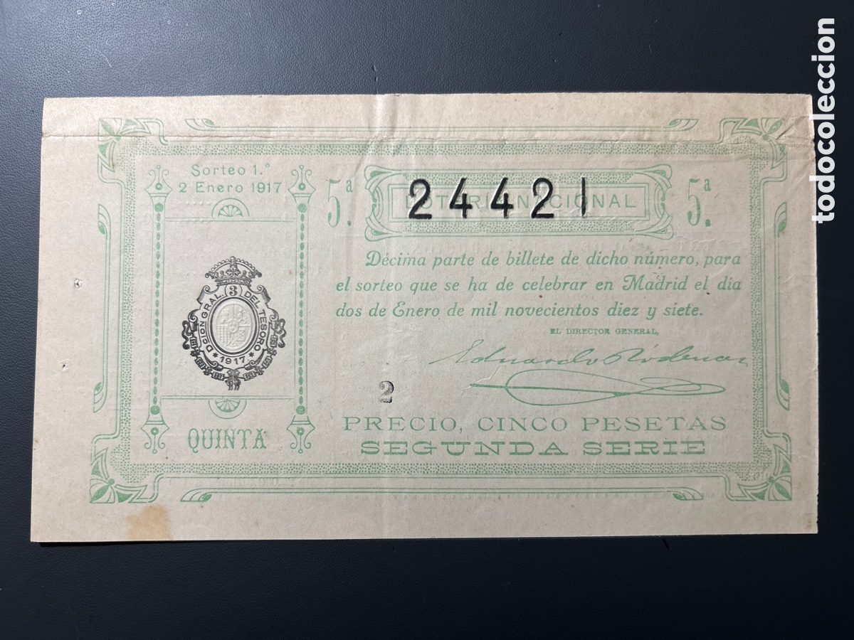 Cupones ONCE: Loteria A&ntilde;o 1917 Sorteo 1 - Foto 1