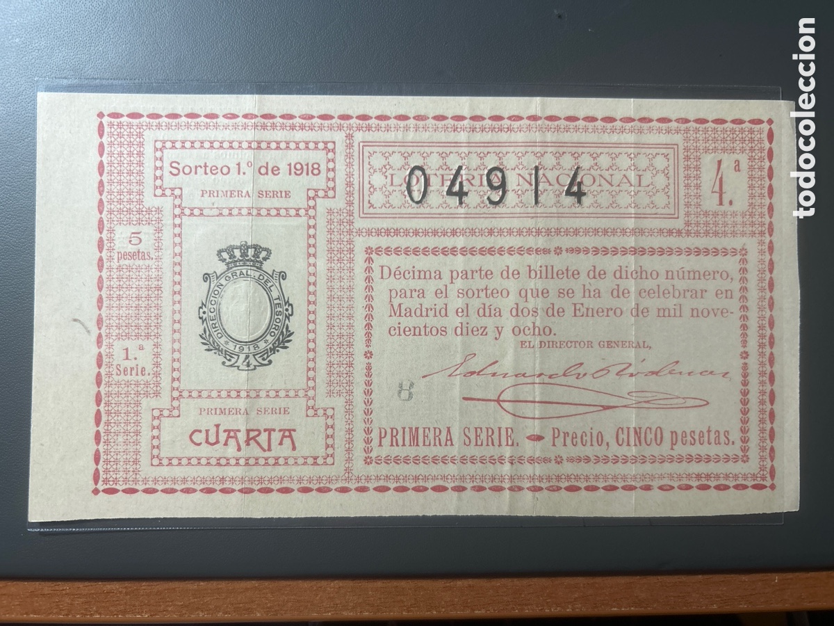 Cupones ONCE: Loteria A&ntilde;o 1918 Sorteo 1 - Foto 1