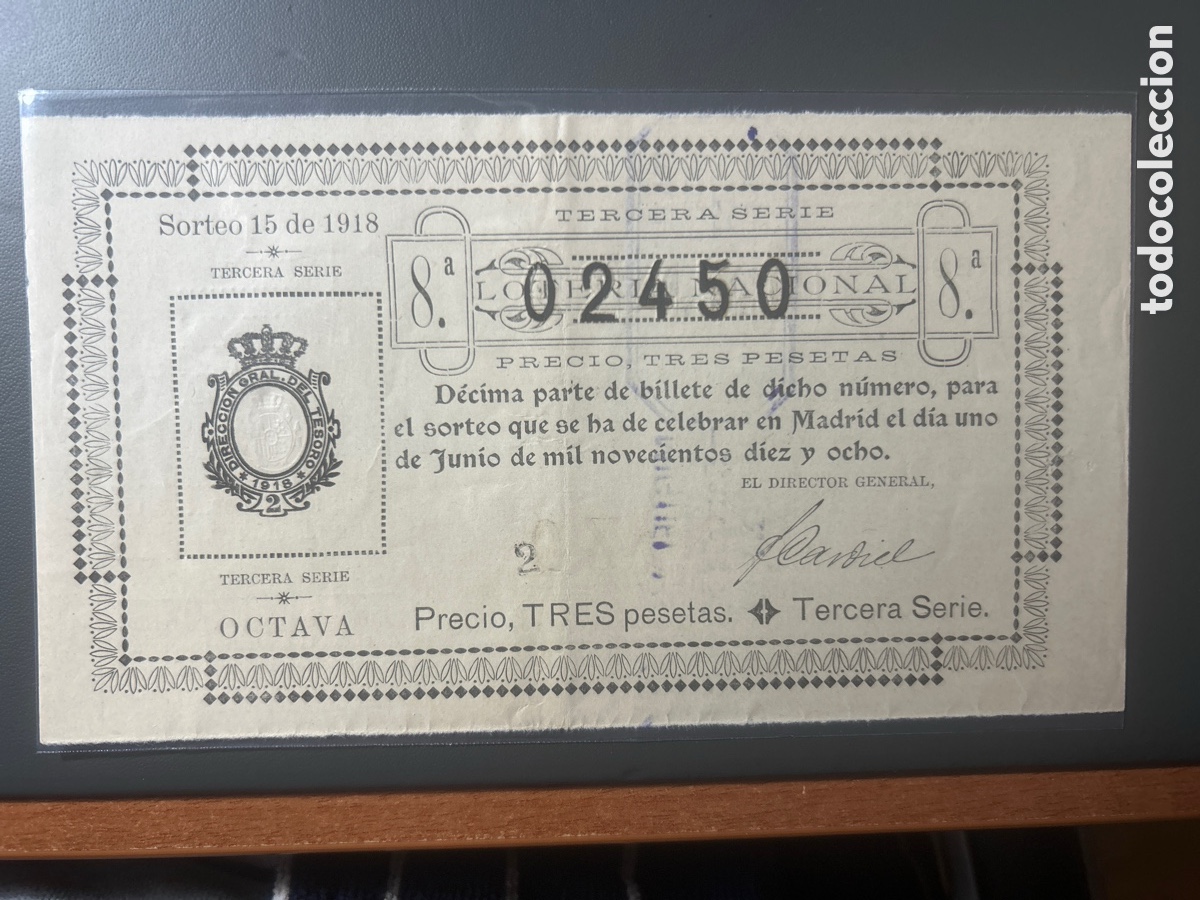 Cupones ONCE: Loteria A&ntilde;o 1918 Sorteo 15 - Foto 1