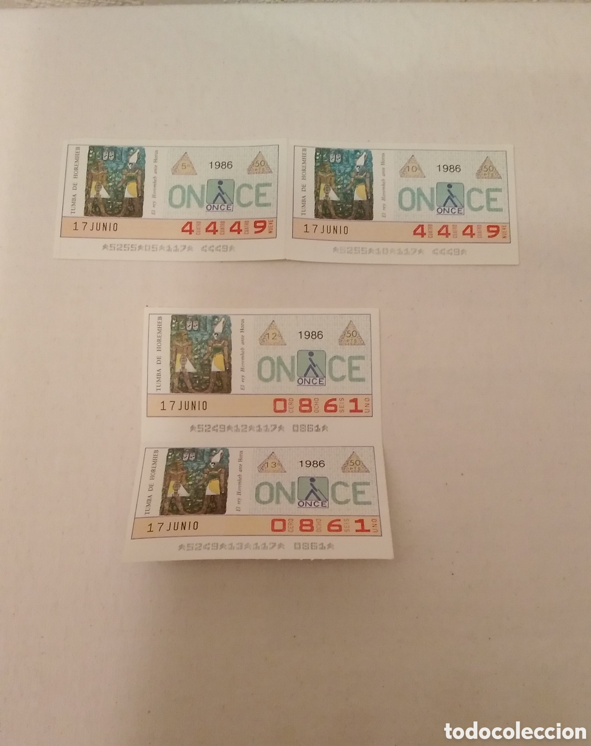 Cupones ONCE: 4 cupones ONCE 17 JUNIO 1986 - Foto 1